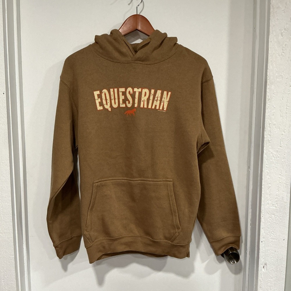 stirrups clothing Hoodie Sweatshirt, Equestrian, Brown, Womens Small, Horse